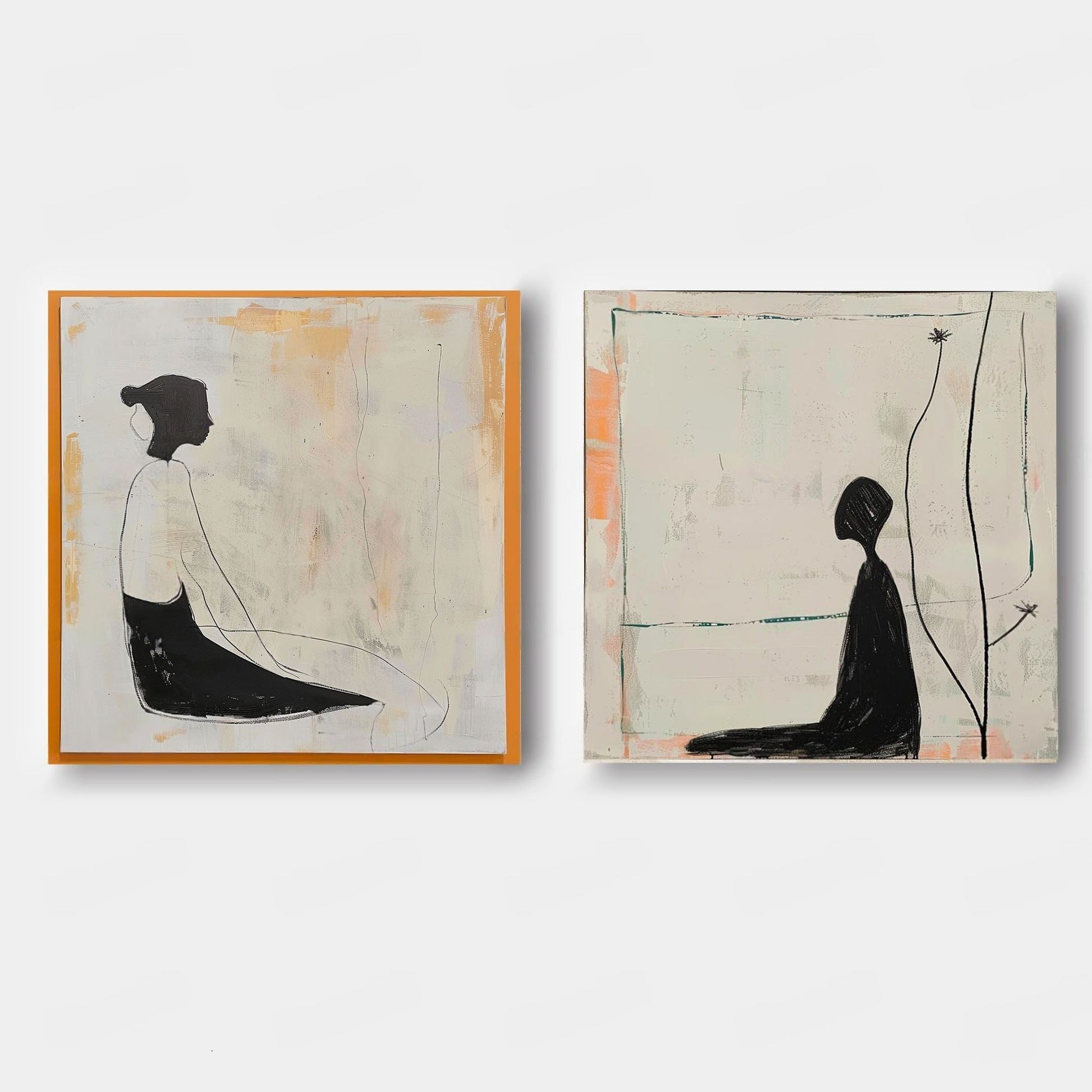 Wall Art Minimalist Textured Figurative - Neutralighting