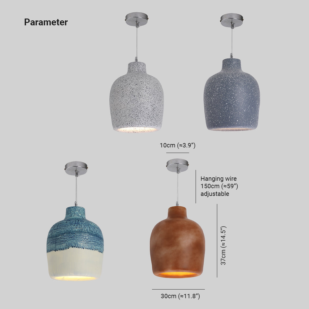 Avi Wabi Sabi Jar Shaped Resin Pendant Light, 4 Color - Neutral Decor