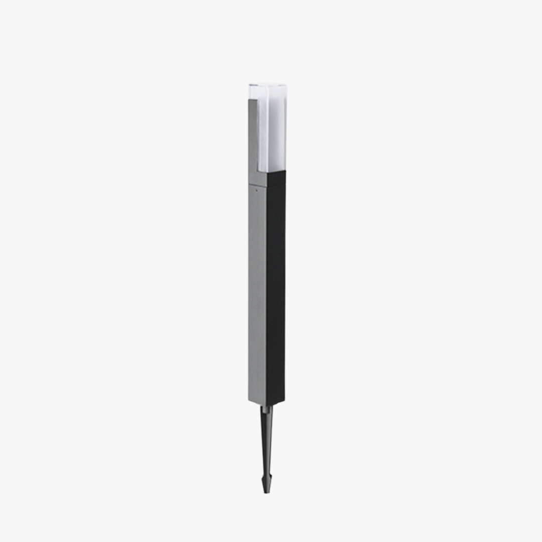 Ray Modern Metal Solar Outdoor Path Light, Black - Neutral Decor
