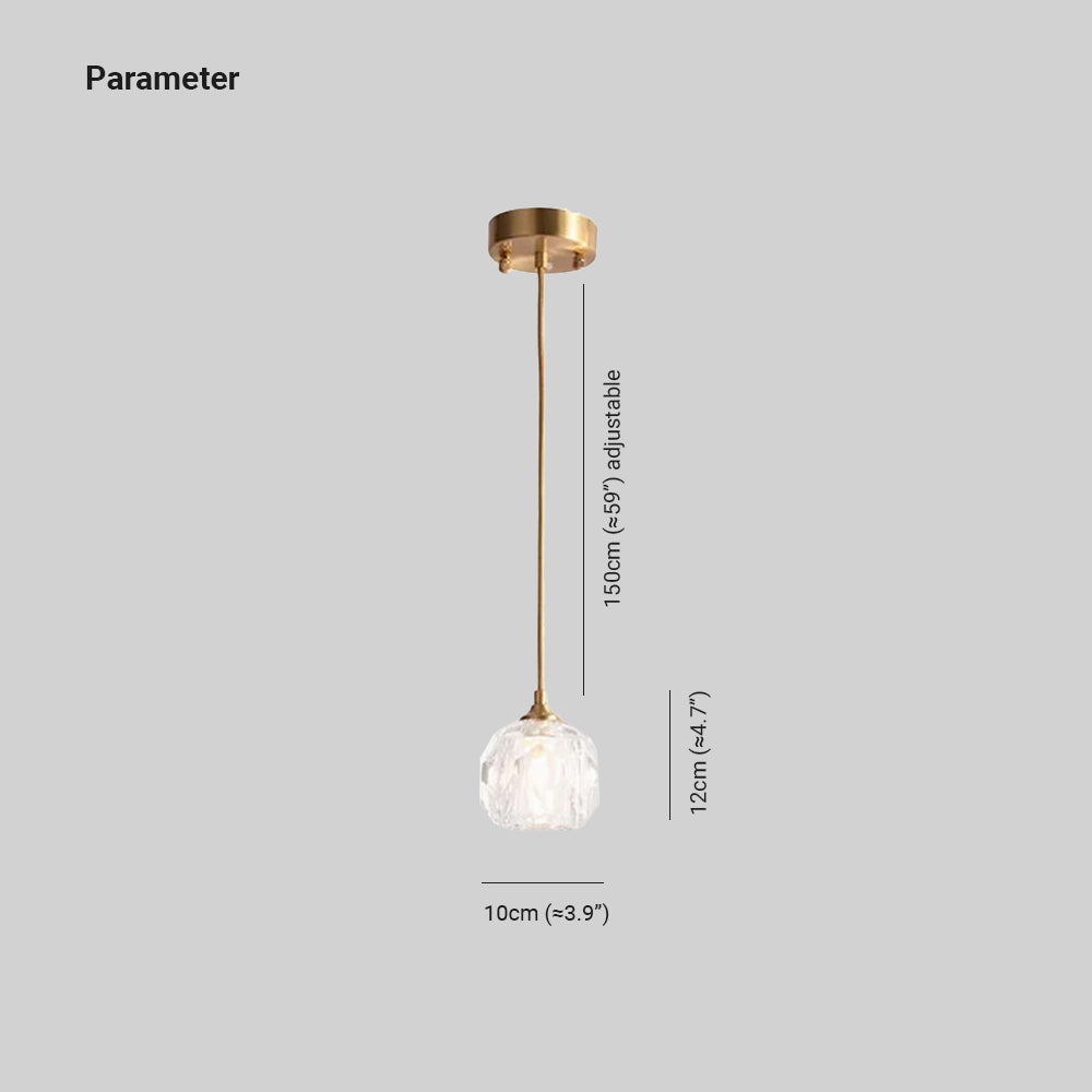 Kristy Diamond Facet Golden Pendant Light, Metal/Acrylic - Neutral Decor