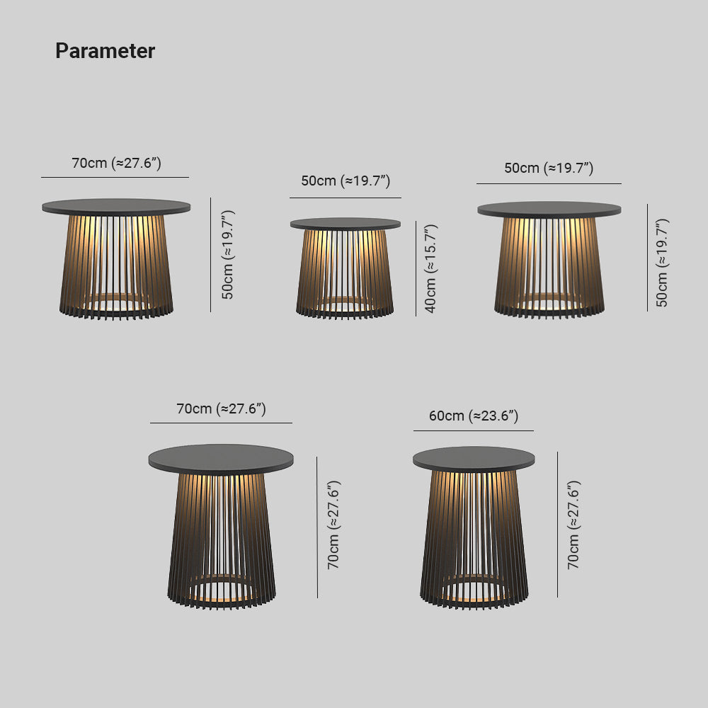 Ray Table Metal Rechargeable/Solar Metal&Acrylic Outdoor Floor Lamp - Neutral Decor