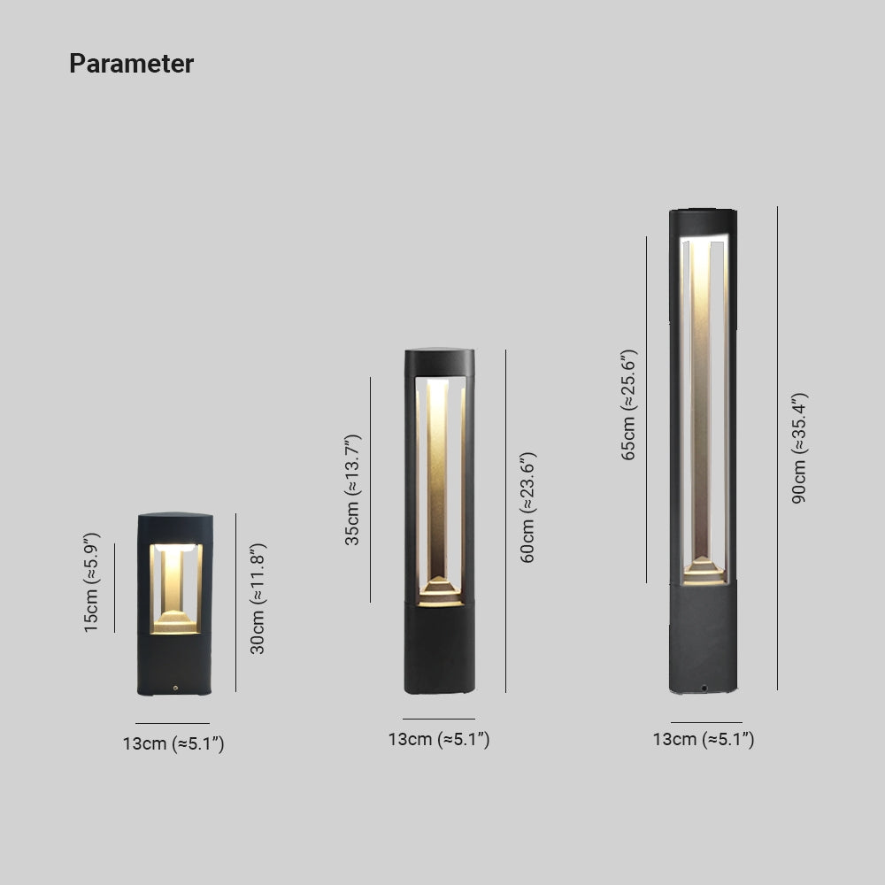Ray Contemporary Metal Triangular Hollow Outdoor Path Light, Black - Neutral Decor