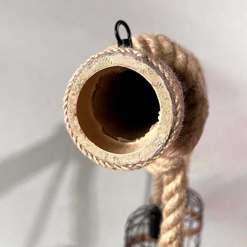 Silva Vintage 3 Heads Wood Rope Pendant Light - Neutral Decor