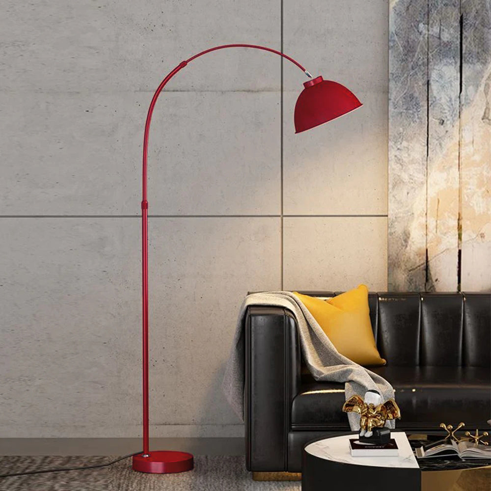 Mira Modern Arc Metal Floor Lamp, Black/Red/Yellow - Neutral Decor