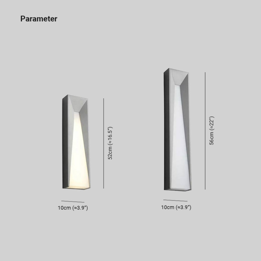 Ray Modern Rectangular Metal Outdoor Wall Lamp, Black/White - Neutral Decor