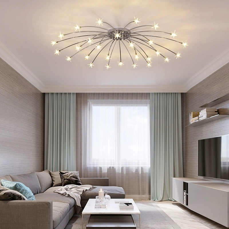 Arisha Art Deco Starry Flush Mount Ceiling Light - Neutral Decor