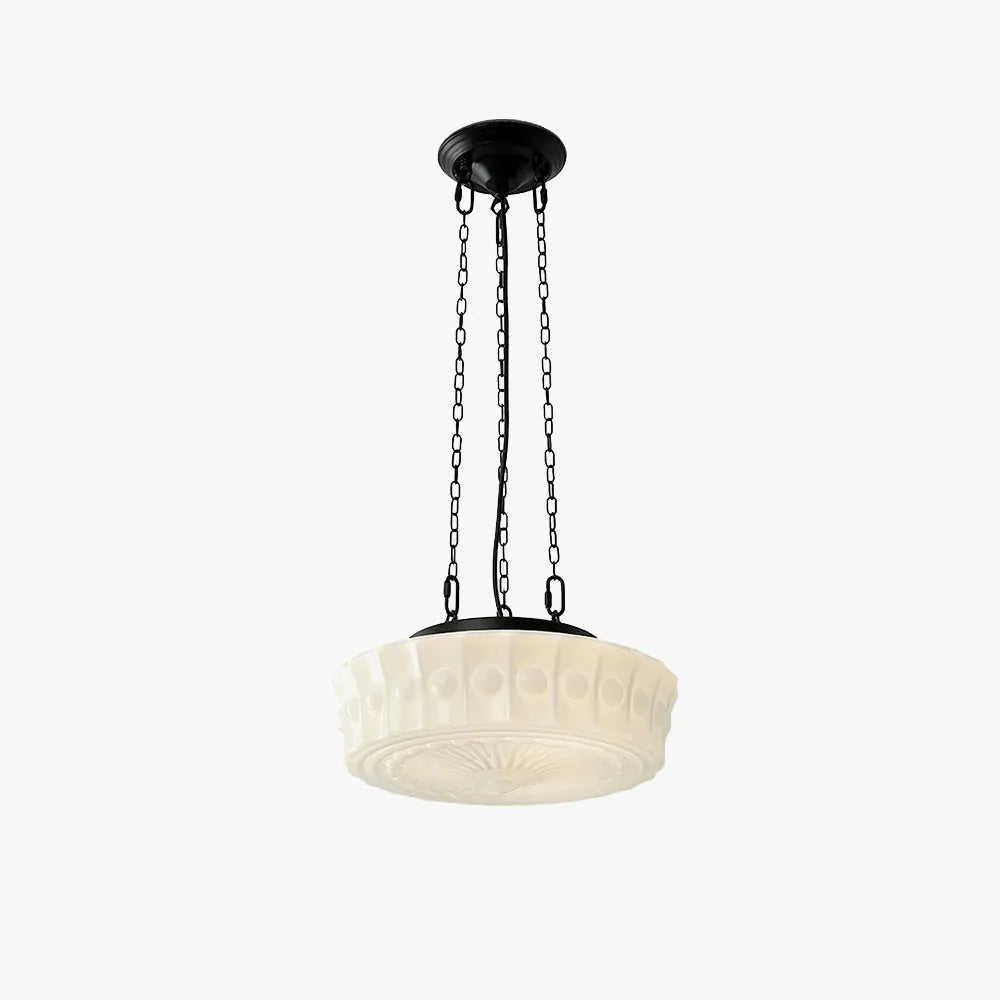 Valentina Vintage French Country Dome Pendant Light, White/Beige - Neutral Decor