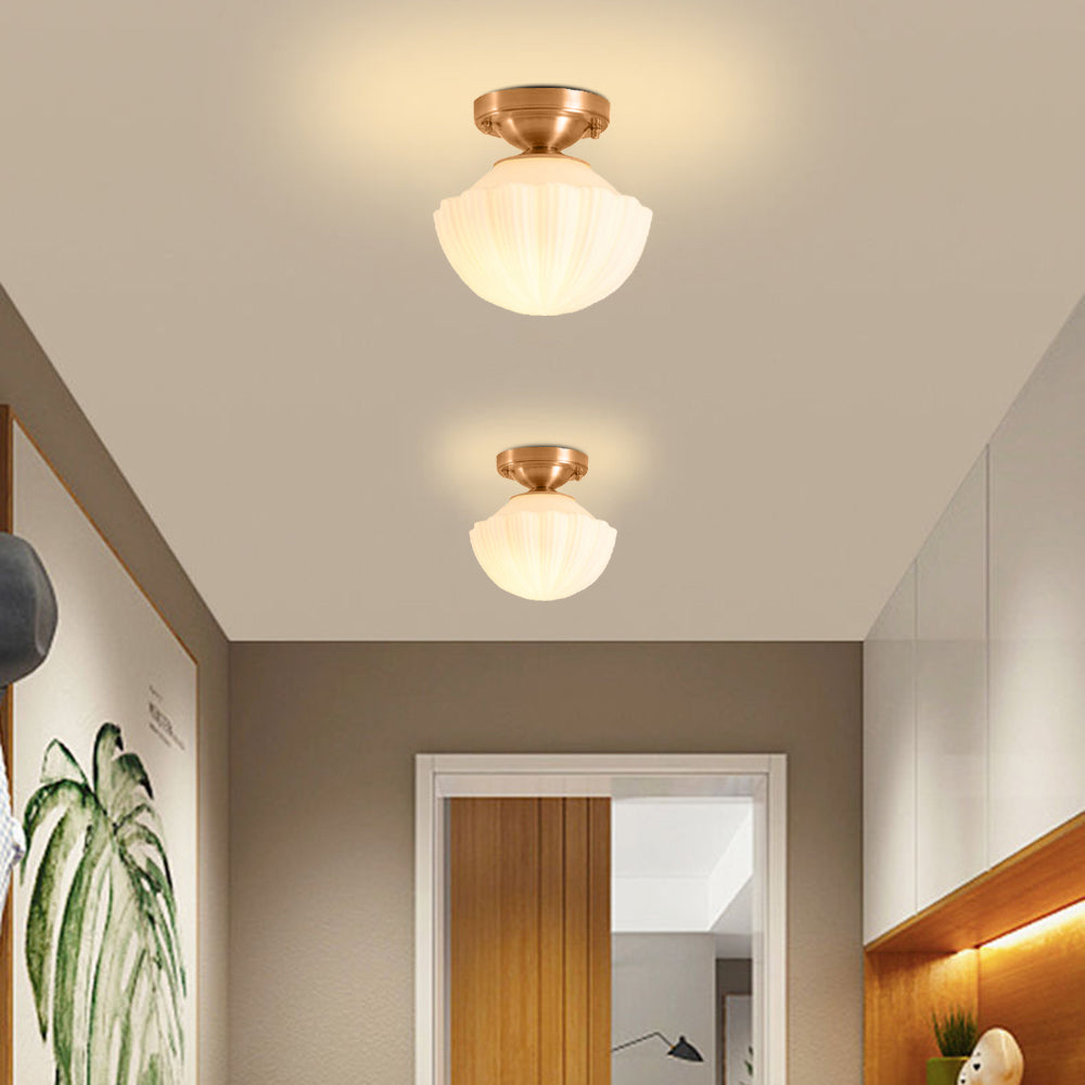 Arisha Retro Metal Flush Mount Ceiling Light Brass - Neutral Decor