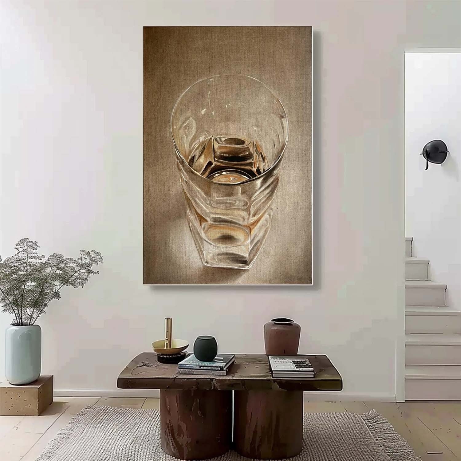 Wall Art Realistic Whiskey Glass Hyperrealism - Neutralighting