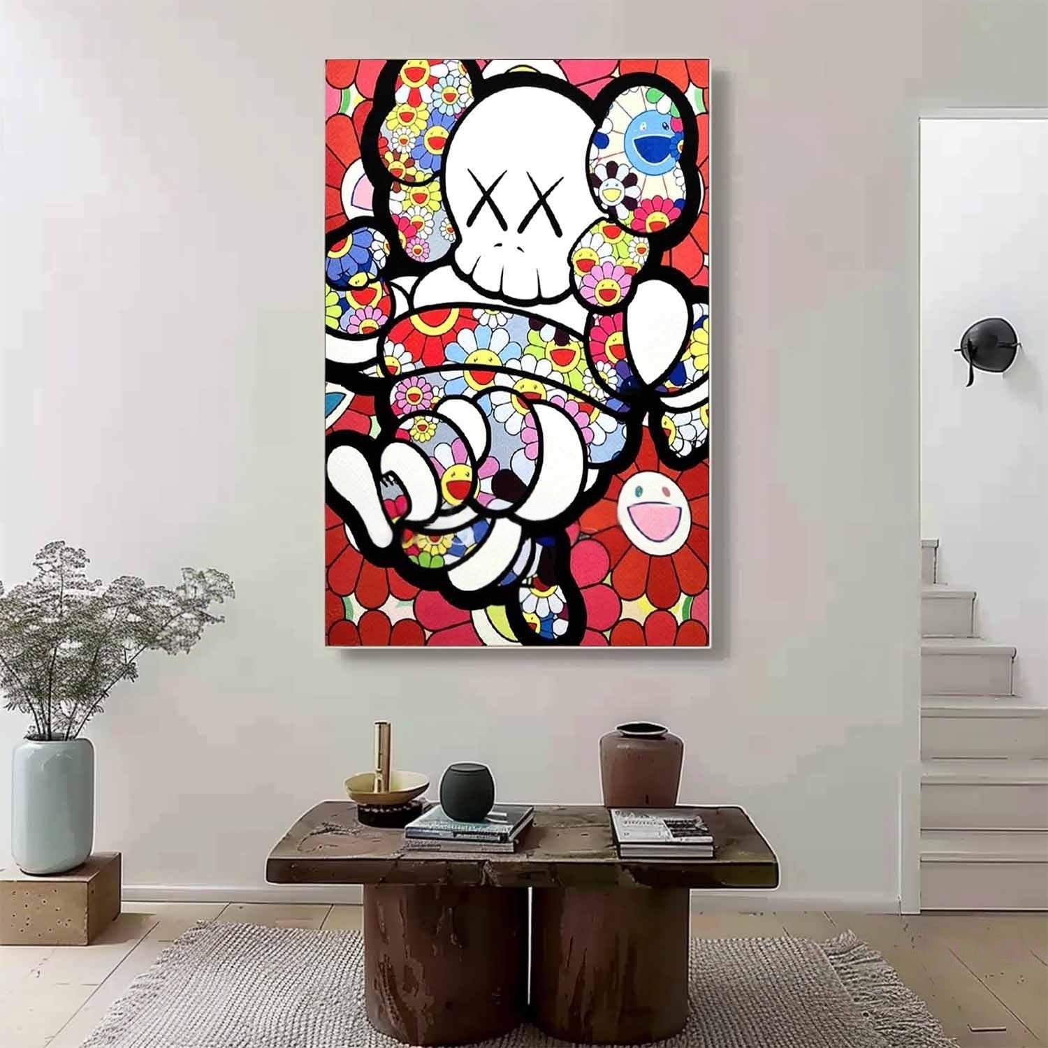 Wall Art Playful Textured KAWS - Neutralighting