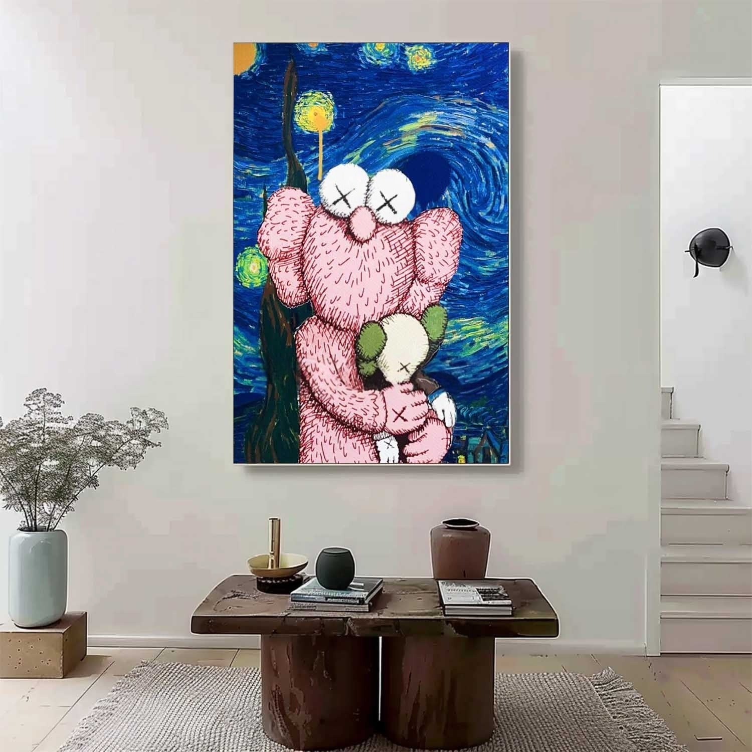 Wall Art Square Pop Art KAWS Inspired Starry Night - Neutralighting