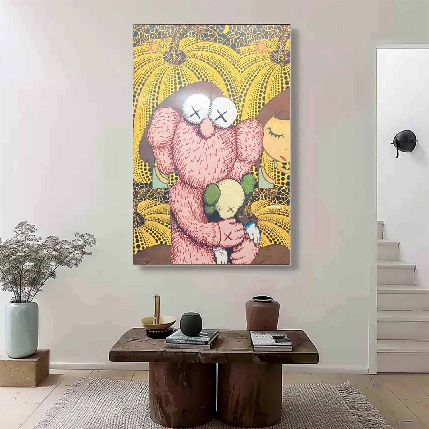Wall Art Playful Textured KAWS - Neutralighting