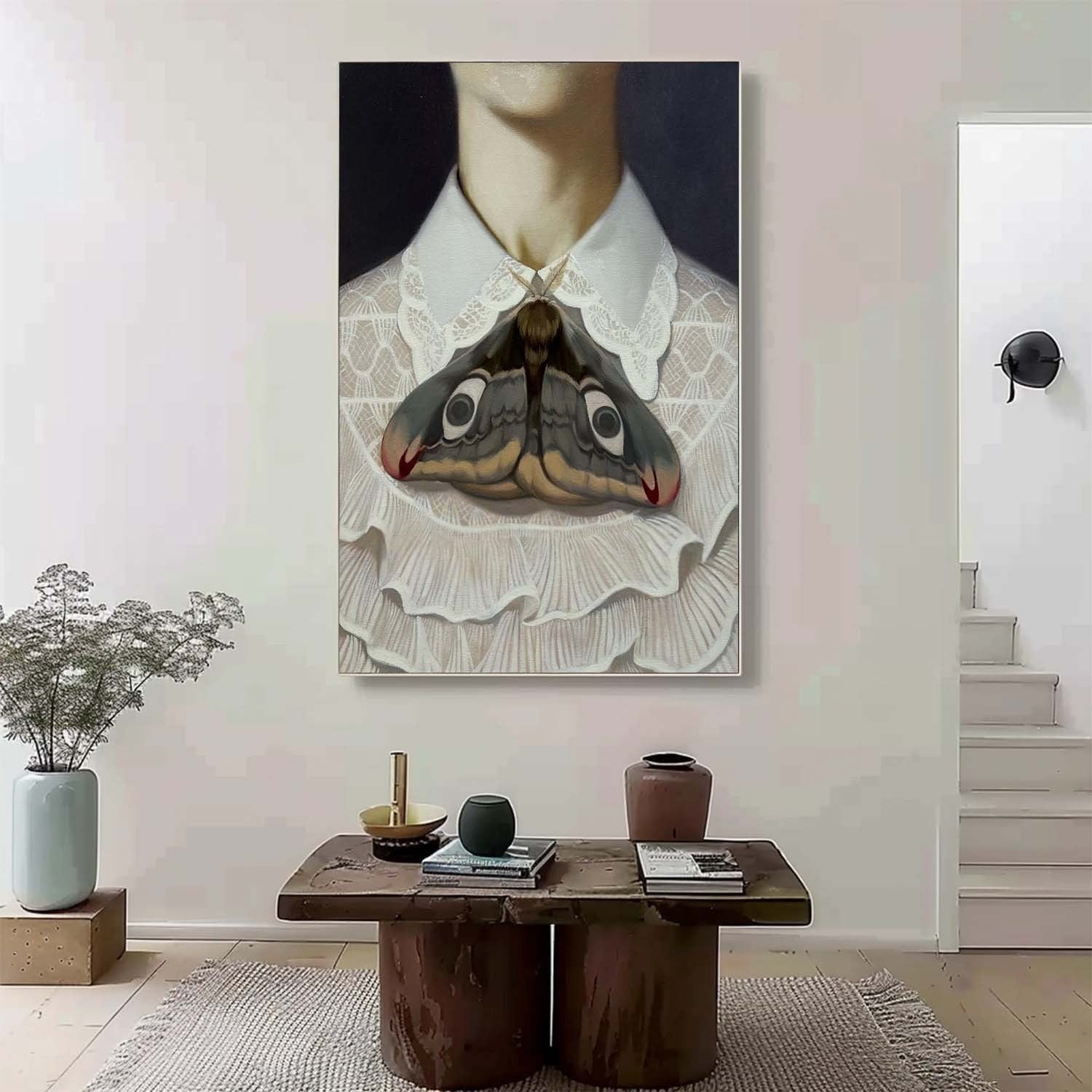 Wall Art Rectangle Surreal Art Moth Portrait - Neutralighting