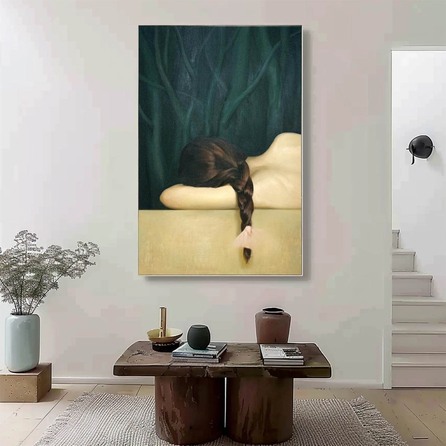 Wall Art Dreamy Hyperrealism Figure Braid - Neutralighting