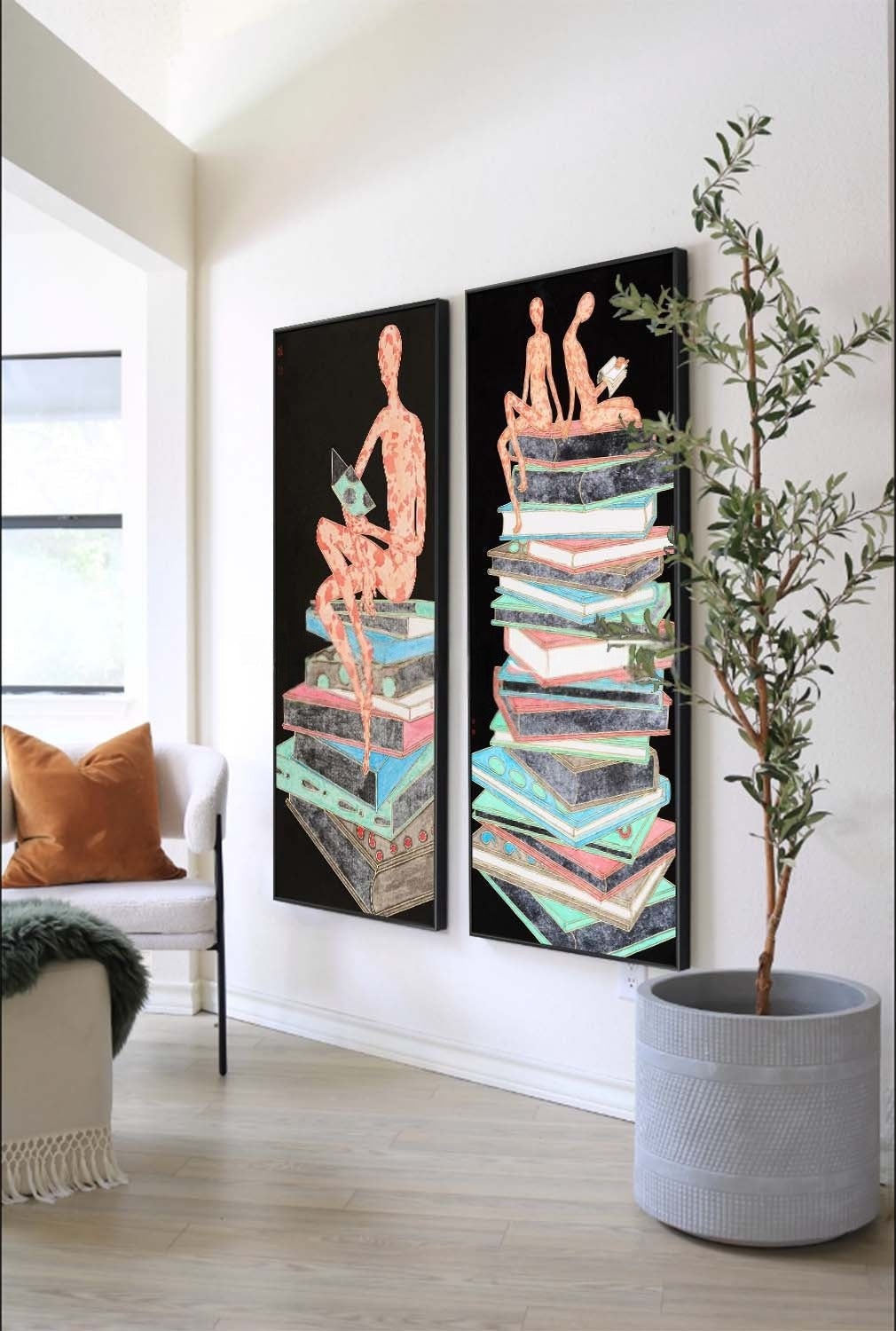 Wall Art Whimsical Textured Figure - Neutralighting
