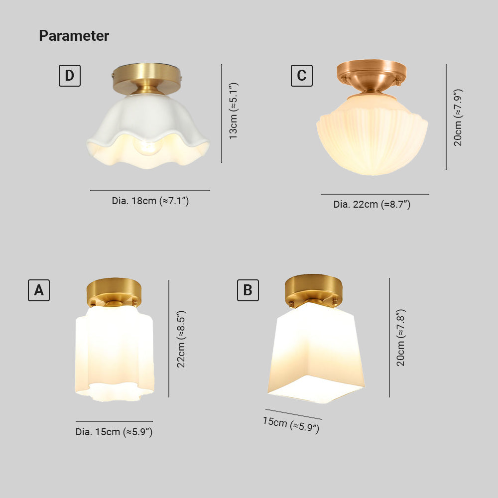 Arisha Retro Metal Flush Mount Ceiling Light Brass - Neutral Decor
