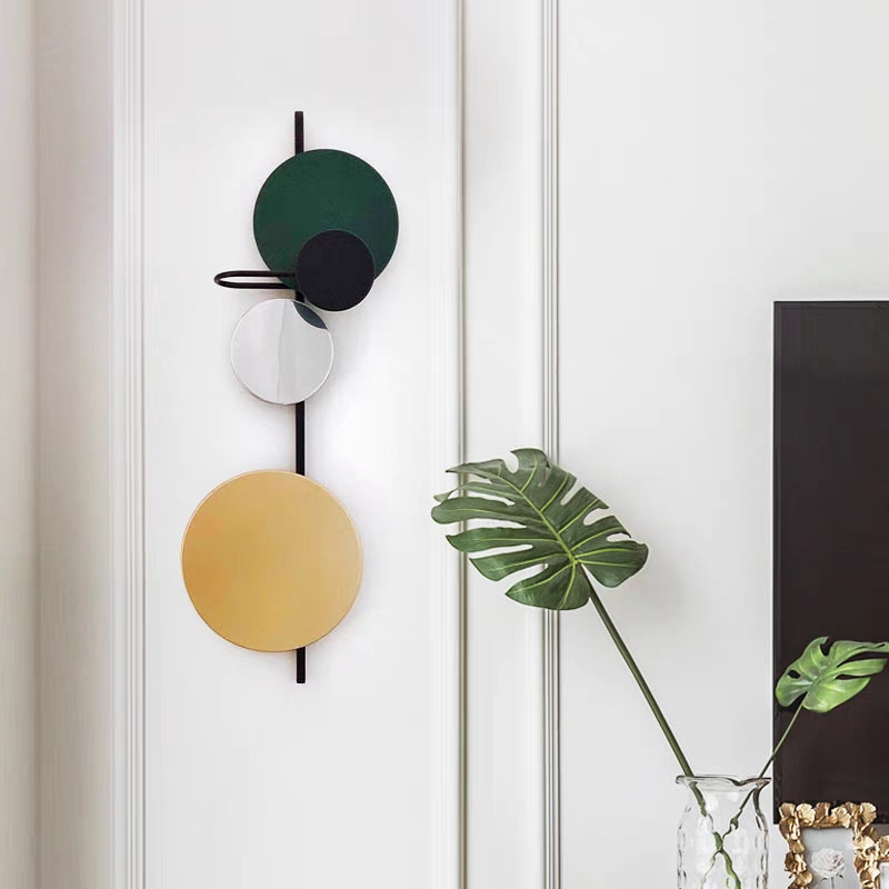 Aira Modern Art Deco Circular Colorful Metal Wall Lamp - Neutral Decor