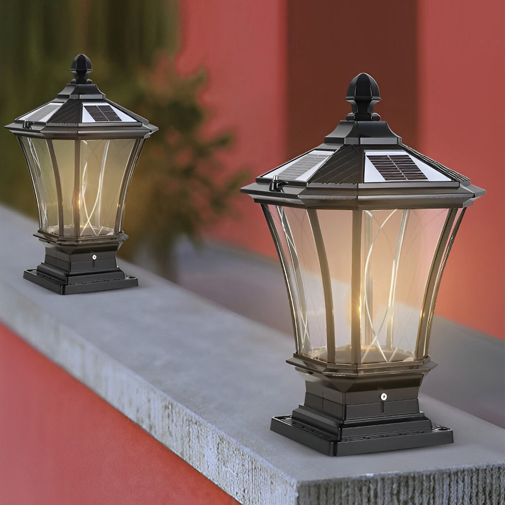 Ulric Vintage LED Retro Solar Outdoor Fence Post Lights