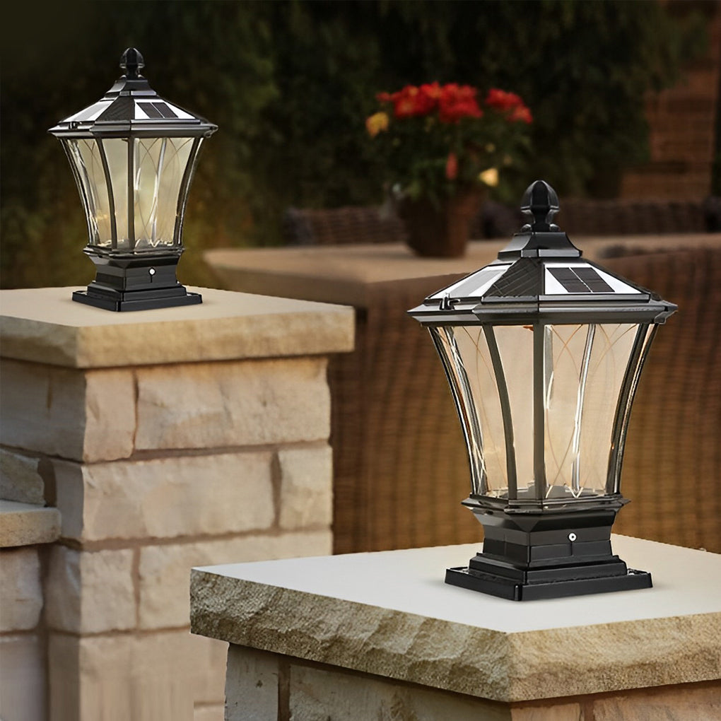 Ulric Vintage LED Retro Solar Outdoor Fence Post Lights