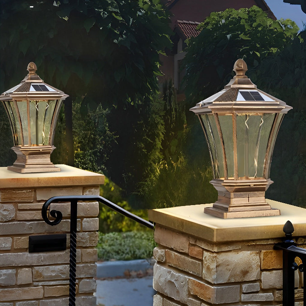Ulric Vintage LED Retro Solar Outdoor Fence Post Lights