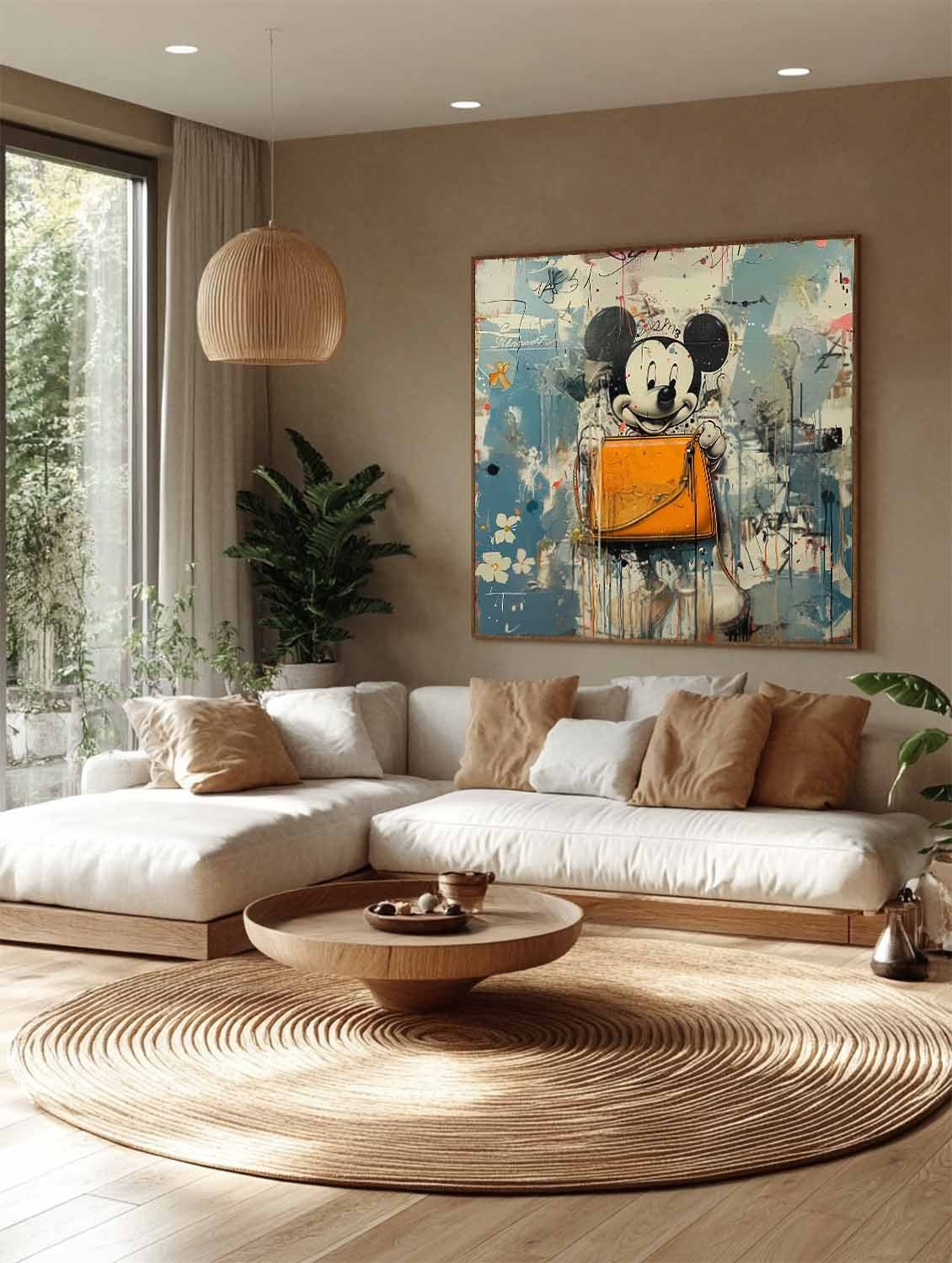 Wall Art Pop Art Mickey Graffiti Floral - Neutralighting