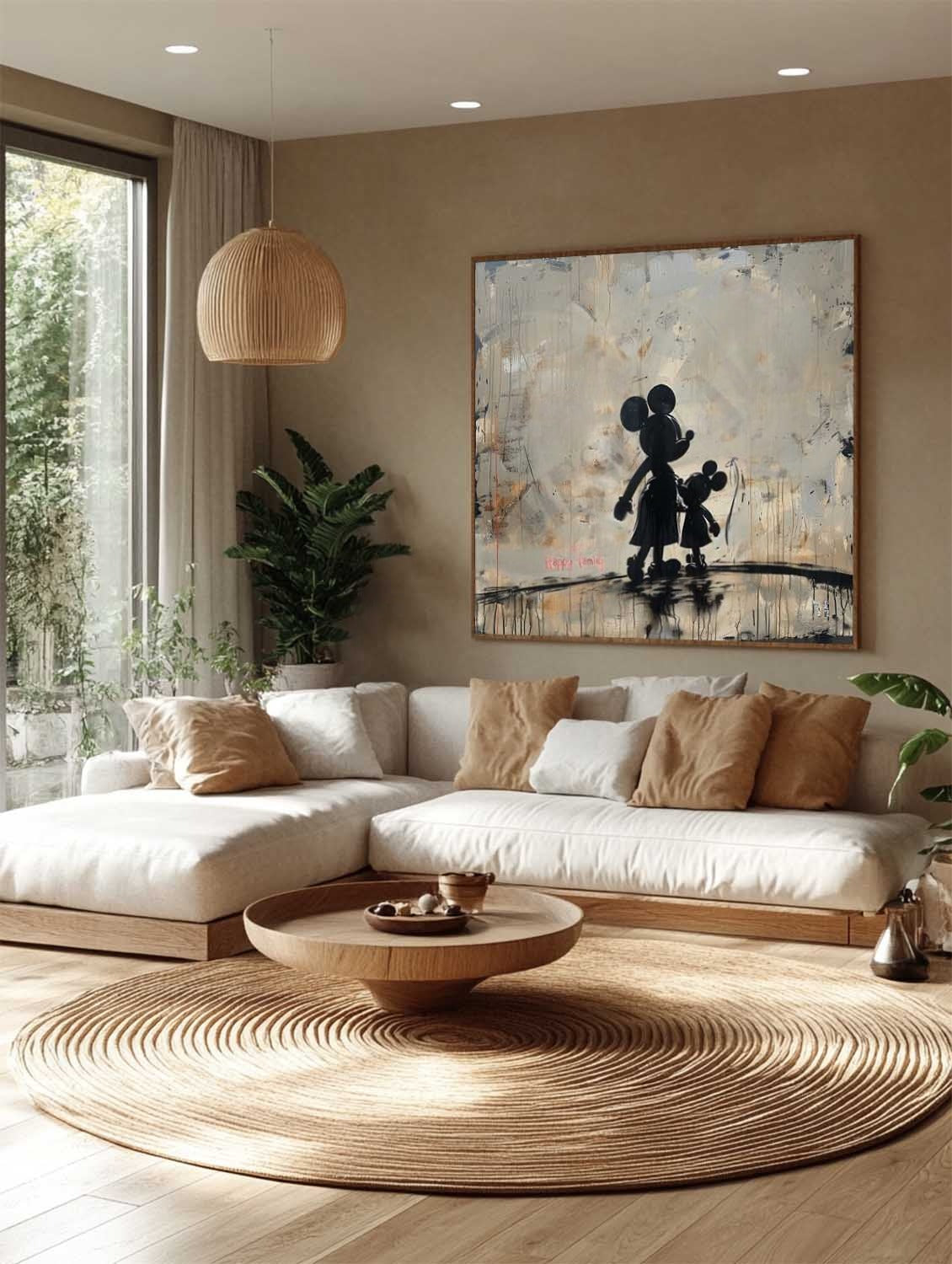 Wall Art Square Graffiti Mickey Mouse - Neutralighting