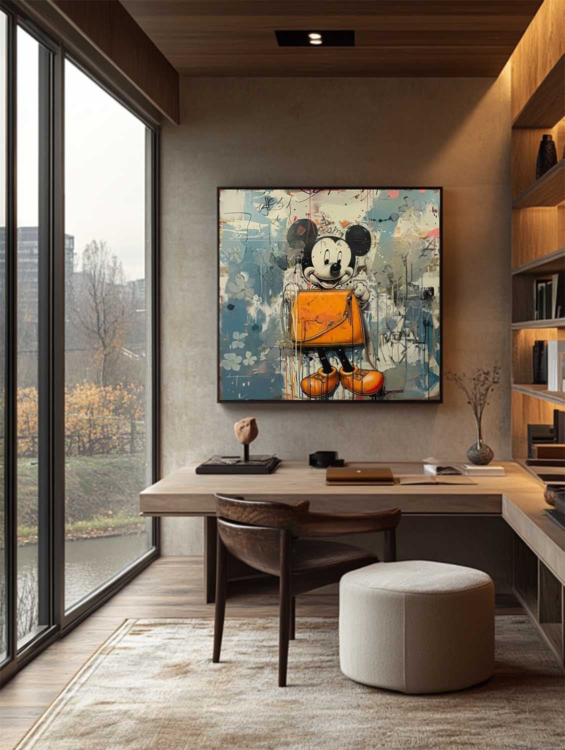 Wall Art Pop Art Mickey Graffiti Floral - Neutralighting