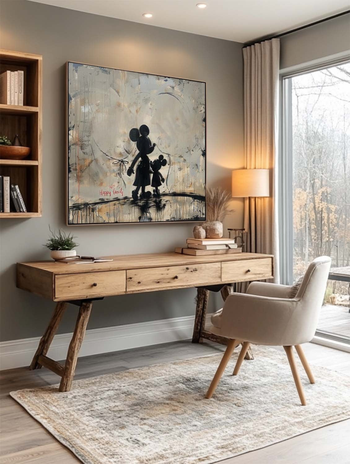 Wall Art Square Graffiti Mickey Mouse - Neutralighting