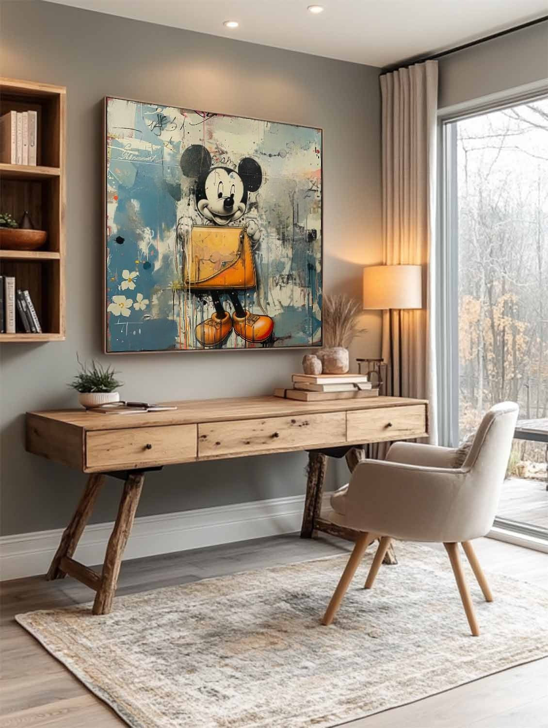 Wall Art Pop Art Mickey Graffiti Floral - Neutralighting
