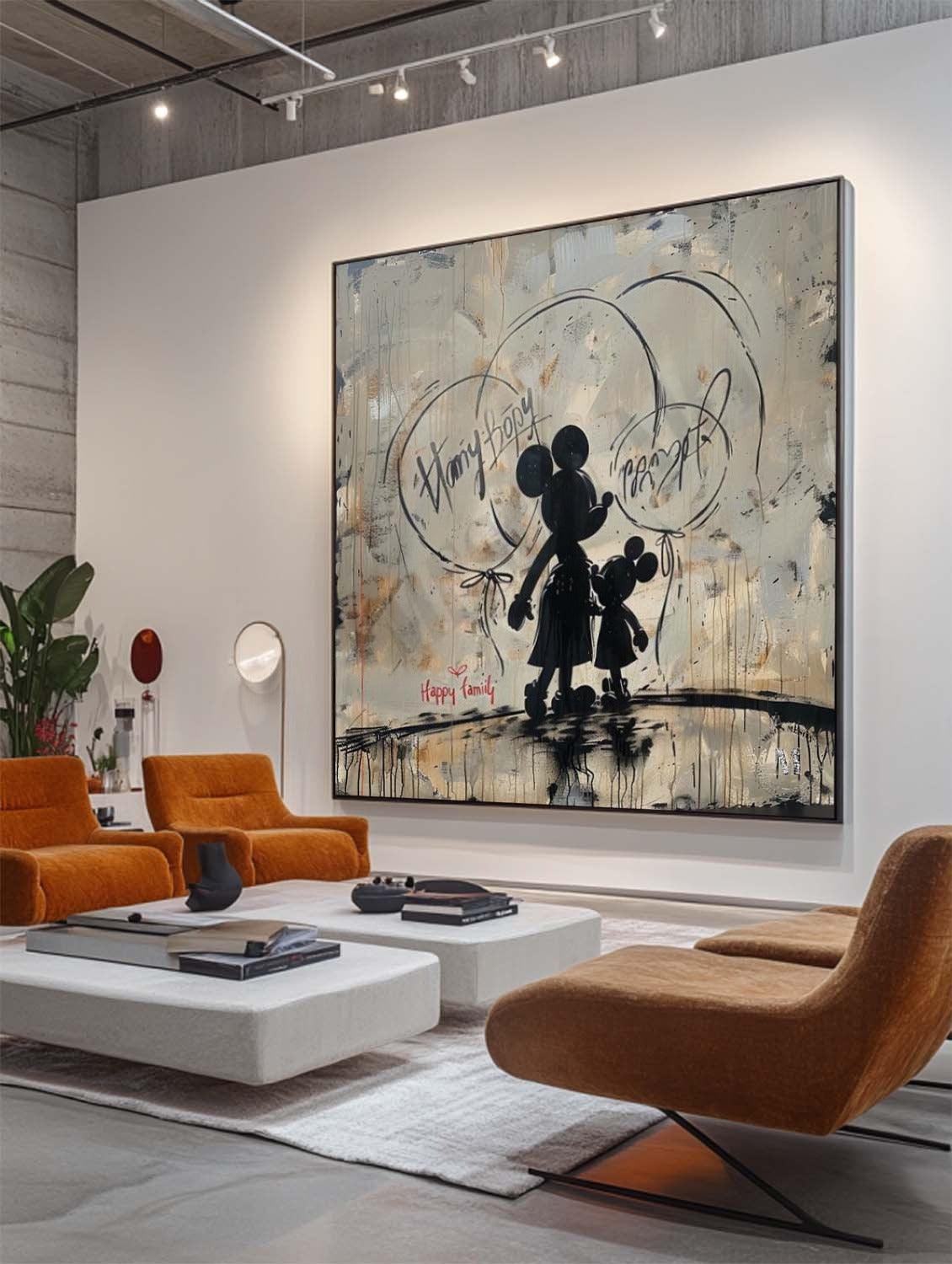 Wall Art Square Graffiti Mickey Mouse - Neutralighting