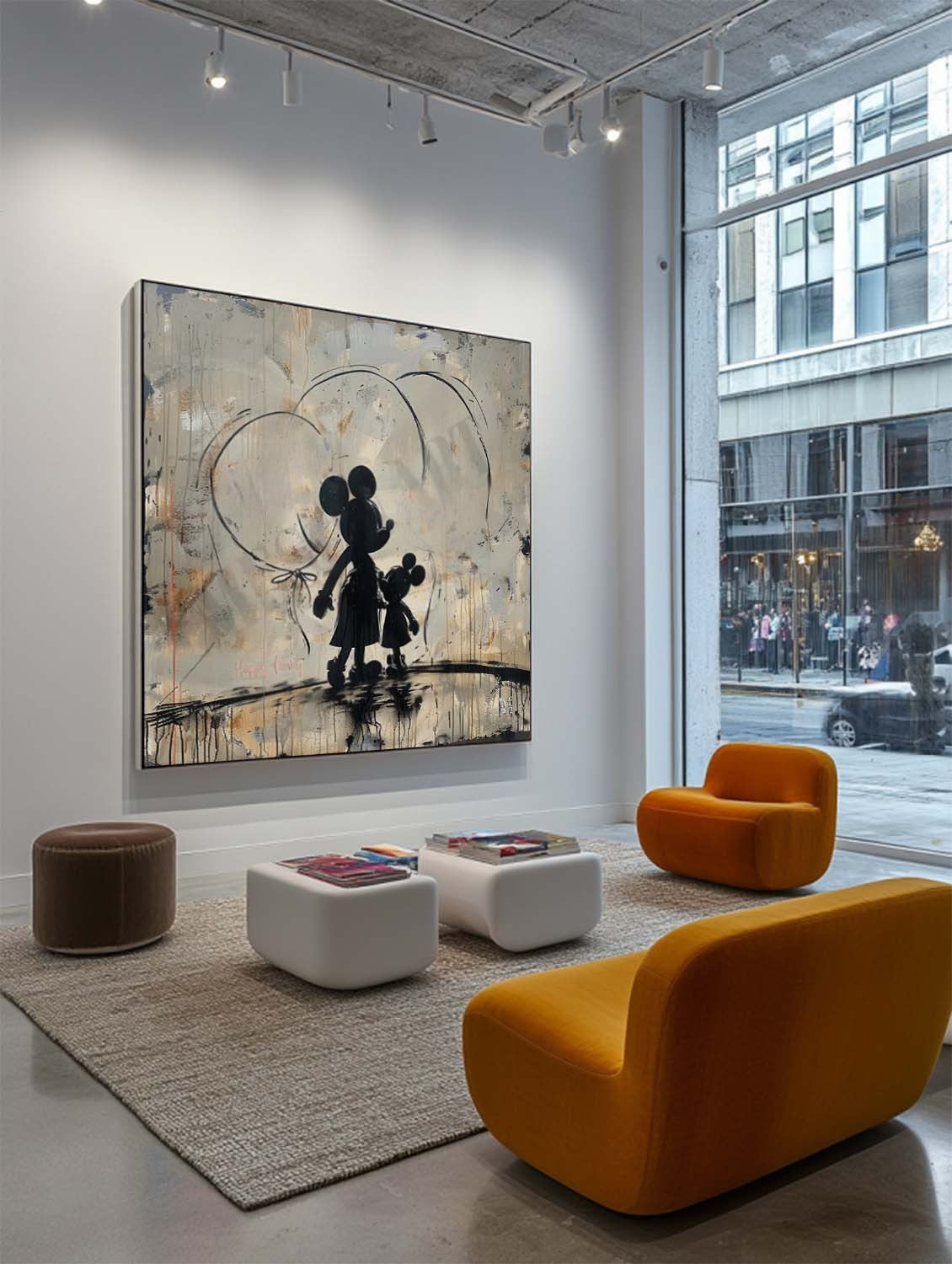 Wall Art Square Graffiti Mickey Mouse - Neutralighting