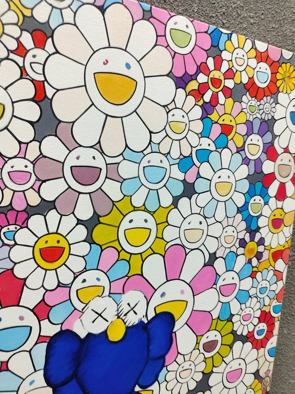 Wall Art Blue Kaws Murakami Flower - Neutralighting