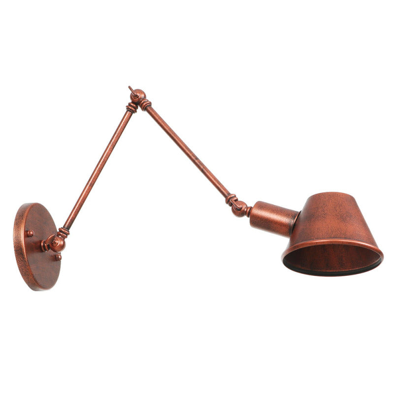 Epoch Rotatable Wall Lamp with Swing Arm, Black/Rust - Neutral Decor