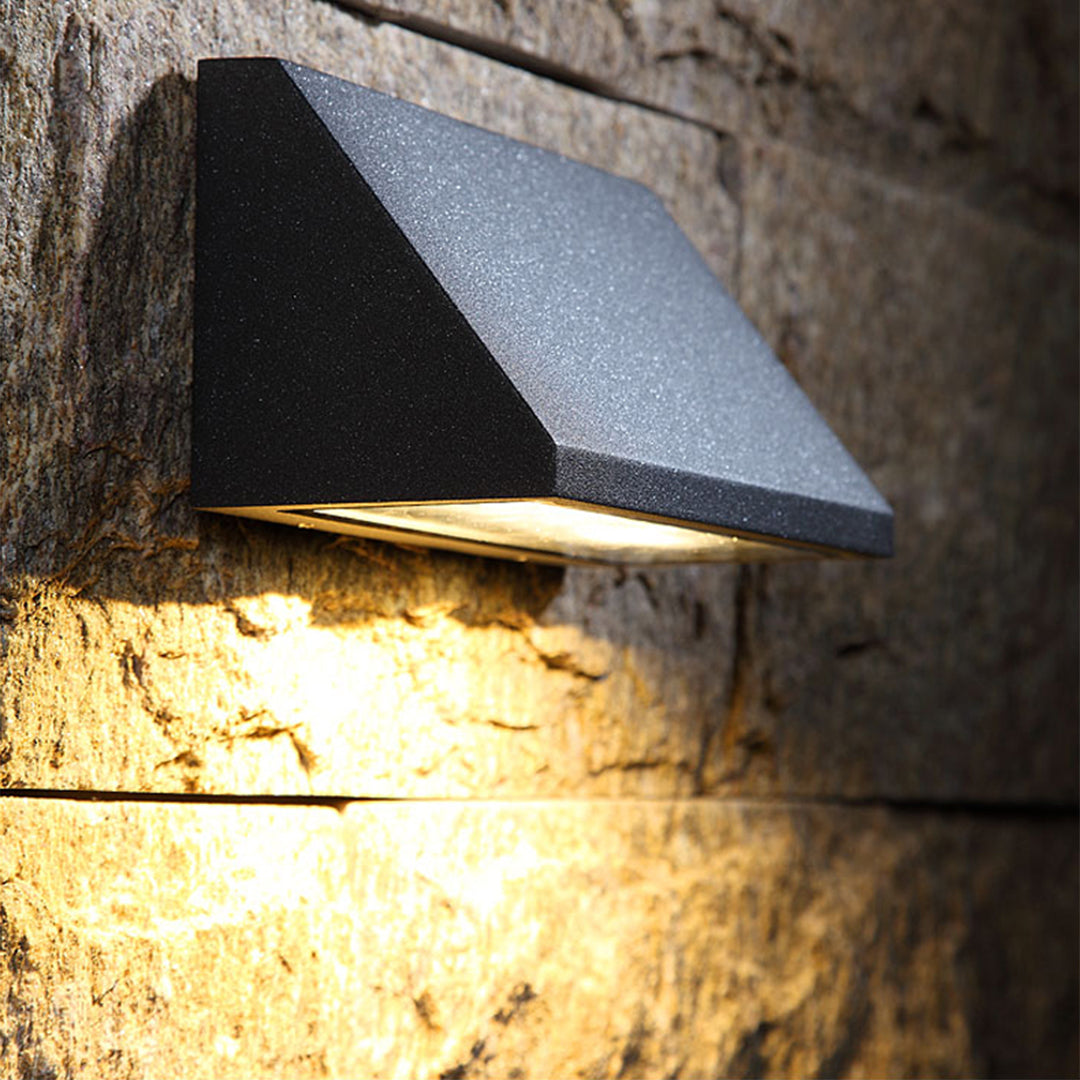 Wide LED Modern Classic Glass Outdoor Wall Light
