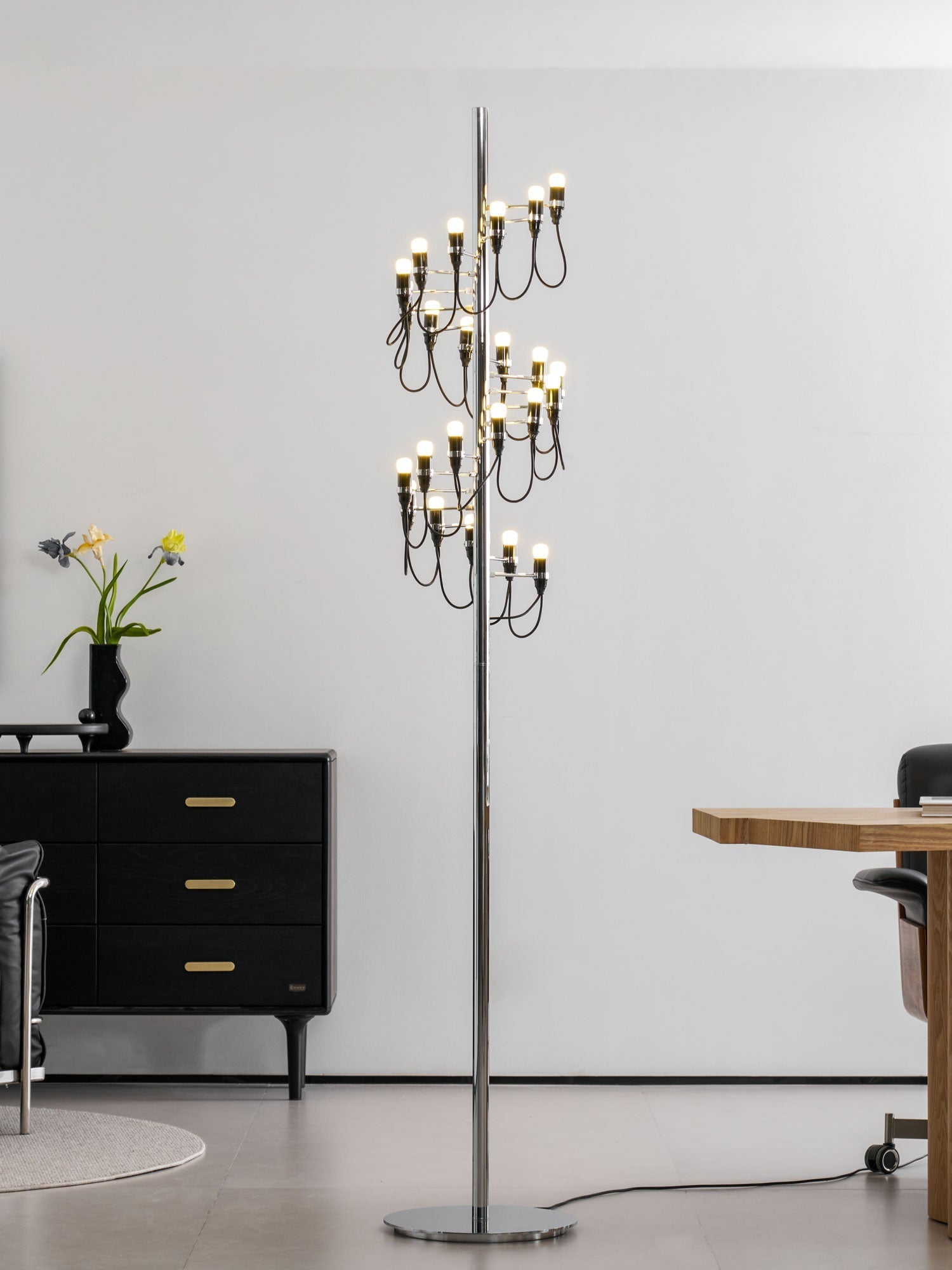 Olliryra Sculptural Steel Floor Lamp-Neutral Decor