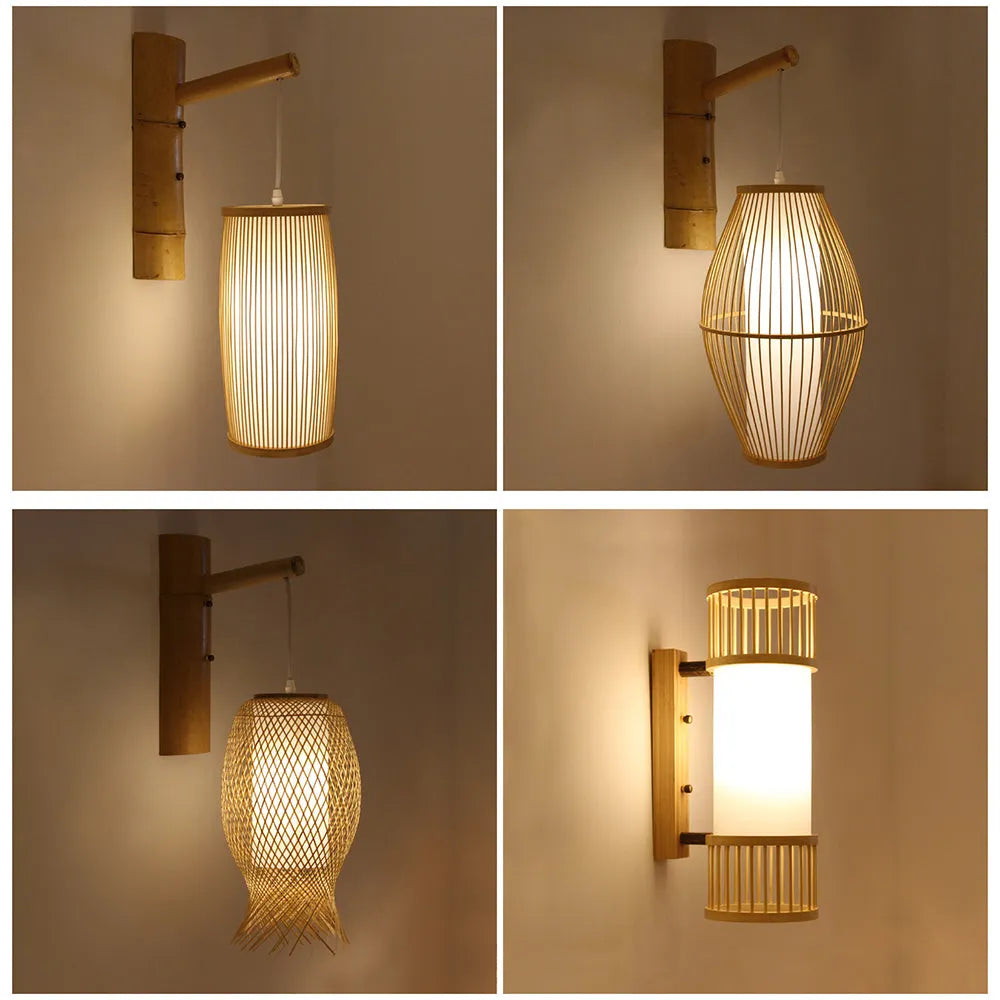 Ritta Wall Lamp Rustic, Muto Rattan Weaving LED, Hallway Wall Sconce - Neutral Decor