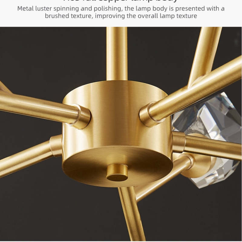 Kristy Luxurious Crystal Chandelier Living Room Golden - Neutral Decor