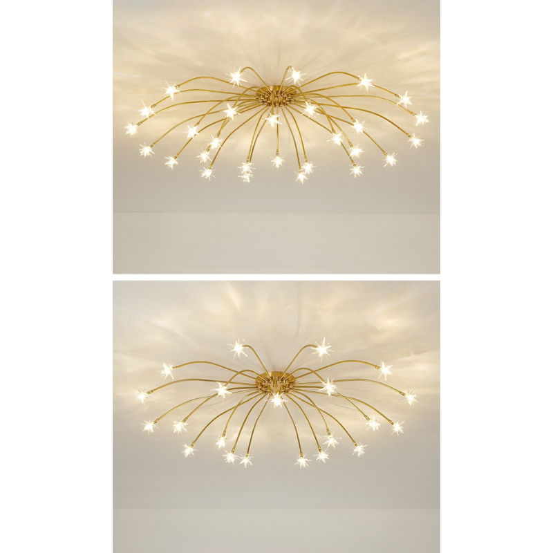 Arisha Art Deco Starry Flush Mount Ceiling Light - Neutral Decor