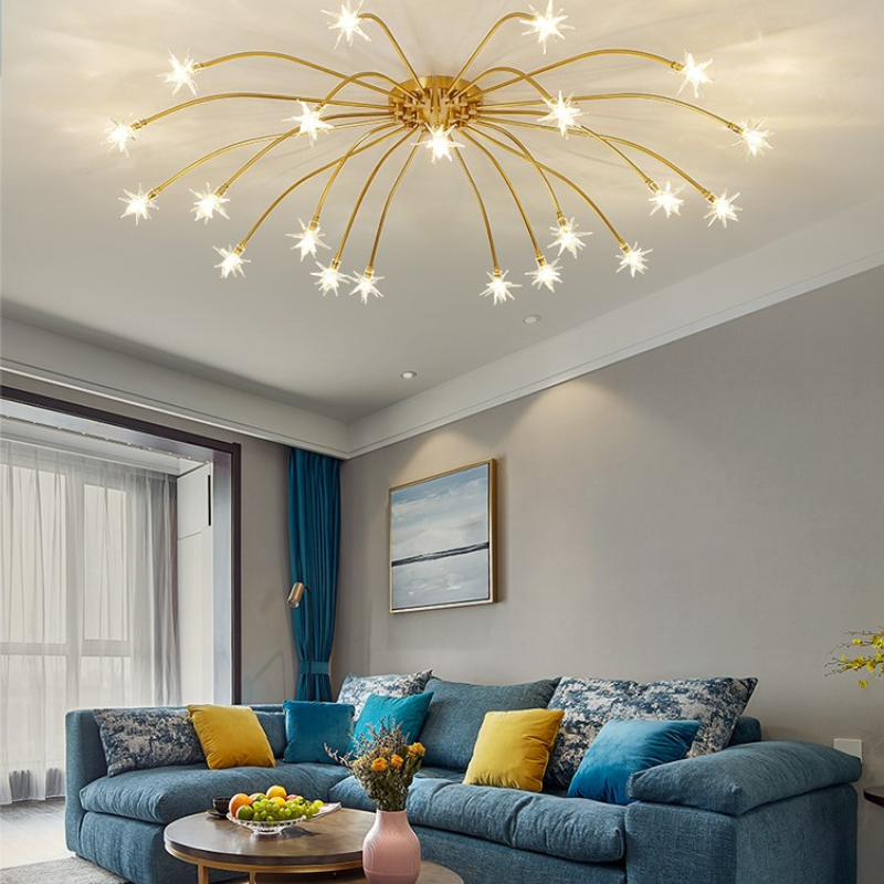 Arisha Art Deco Starry Flush Mount Ceiling Light - Neutral Decor
