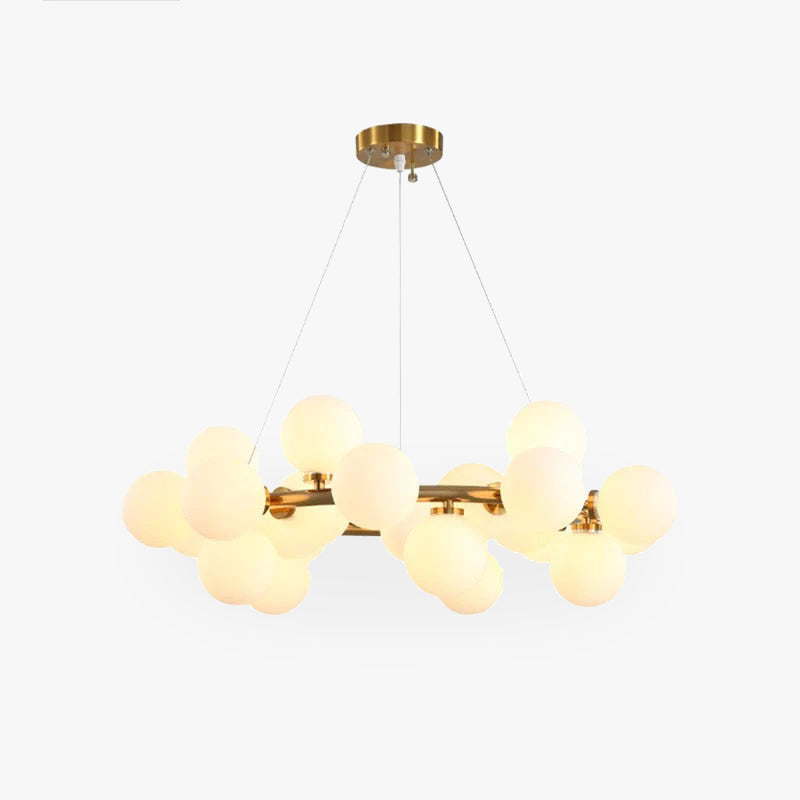 Valentina Bass Glass Bubble Golden Chandelier - Neutral Decor