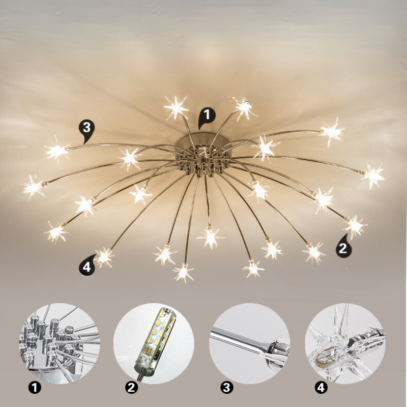 Arisha Art Deco Starry Flush Mount Ceiling Light - Neutral Decor