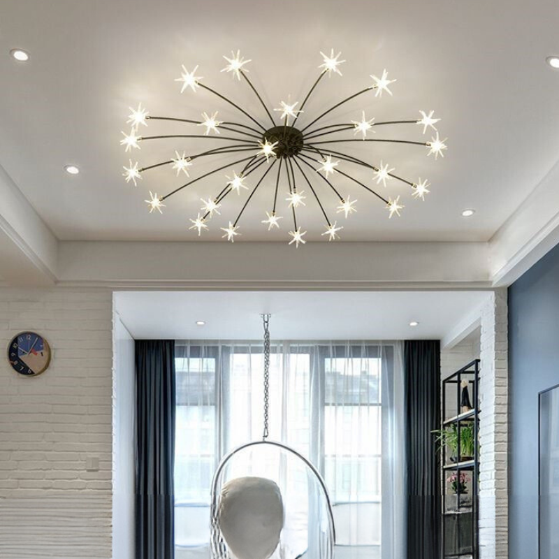 Arisha Art Deco Starry Flush Mount Ceiling Light - Neutral Decor