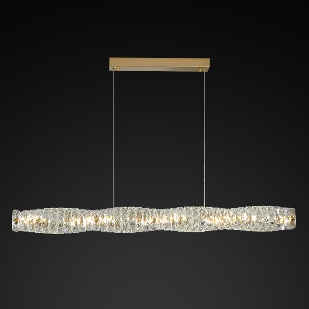 Kristy Crystal Sliver and Gold Pendant Light, Stainless Steel - Neutral Decor
