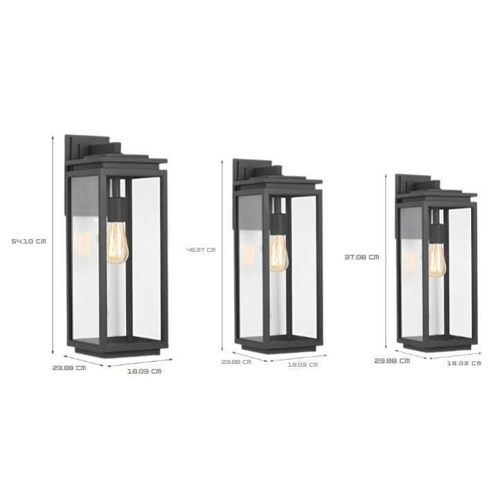 Jophine Rectangular Industrial Glass Outdoor Wall Lamp