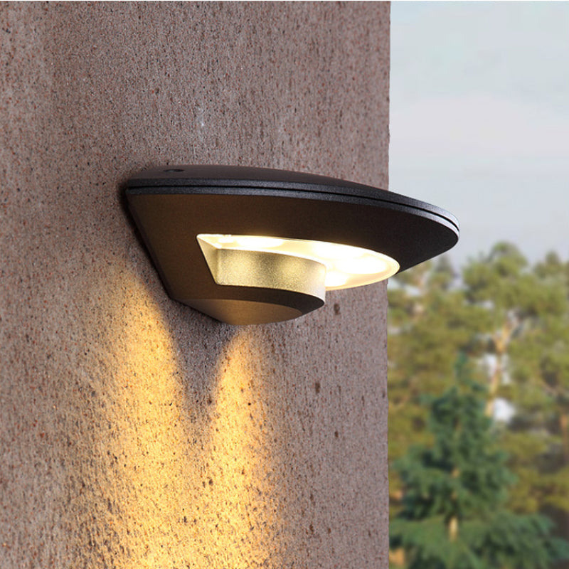 Ray Wall Lamp Flying Saucer, Metal LED, Black, Outdoor - Neutral Decor