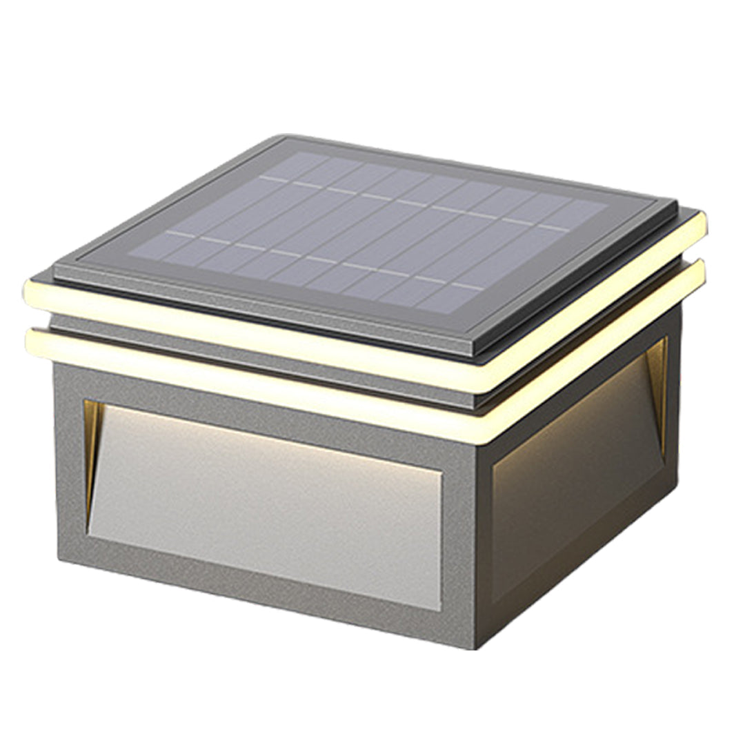 Theodore Square Minimalist Steel Outdoor Pillar Lights