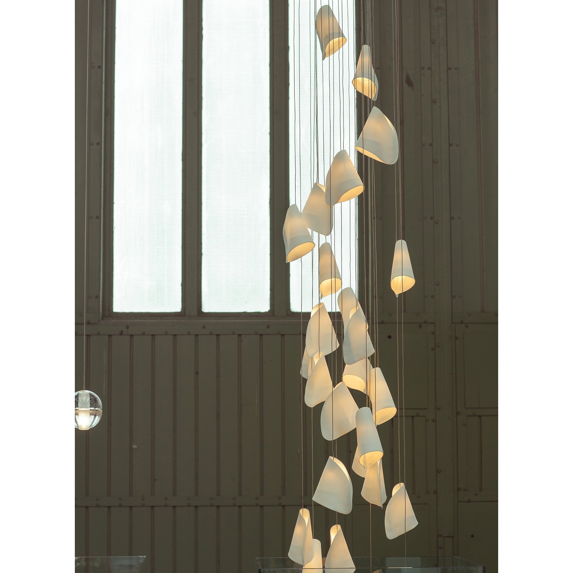 Olshaion Geometric Ceramic Pendant Light-Neutral Decor
