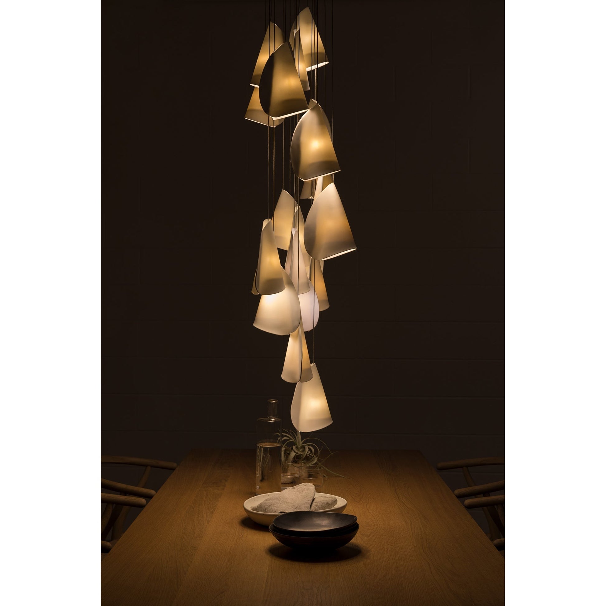 Olshaion Geometric Ceramic Pendant Light-Neutral Decor
