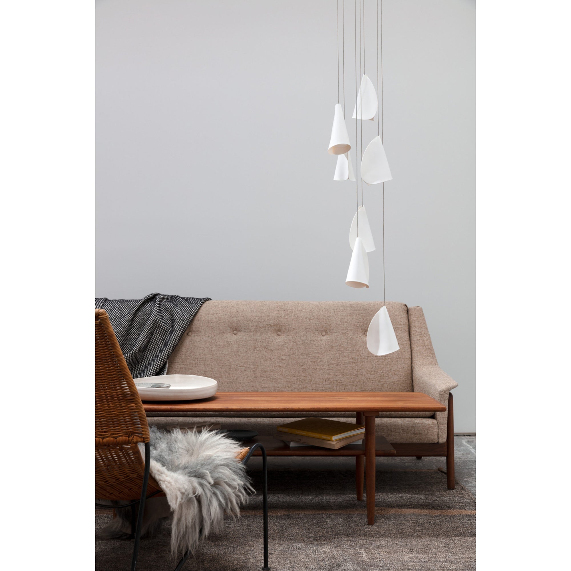 Olshaion Geometric Ceramic Pendant Light-Neutral Decor