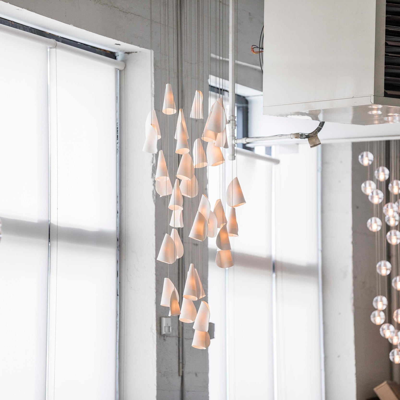 Olshaion Geometric Ceramic Pendant Light-Neutral Decor